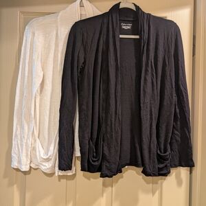 Bundle of 2 Calvin Klein Black and White Open Cardigans